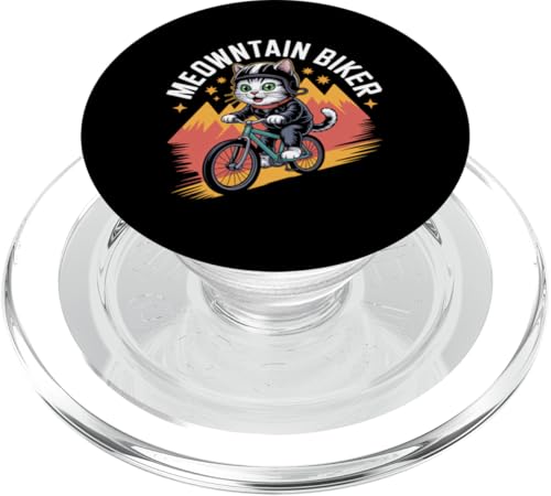 Mountain Biker Cat en bicicleta de montaña PopSockets PopGrip para MagSafe