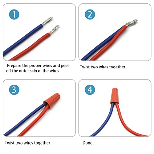 Zipcci 500 Pcs Electrical Wire Connector Screw Terminal, Yellow Wire Caps Twist Nuts Connectors #TOP4
