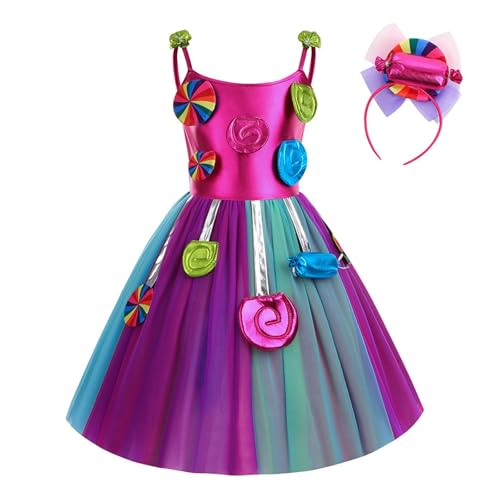 Mascarade festif pour fille ensemble coiffure enfant robe