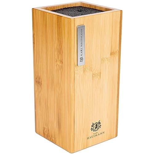 KARL HAUSMANN Porte Couteau de Cuisine Moderne en Bambou - Range Couteau de Cuisine - Support Couteaux Design en Bois - Rangement Pratique - Portes Couteaux...