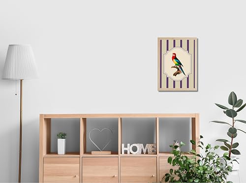 Image of Modern Scenery Bird Wall Art Frame | Pinterest Inspired Aesthetic Wall Decor | Bird Photo Frame | Ready to Hang Minimal Nature Frame for Living Room Bedroom & Office | (Design 2)