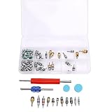 Aramox Núcleo de Válvula de Aire Acondicionado para Automóvil, R134a R12 Accesorios para Núcleo de Válvula Herramienta de Extracción Tapas Antipolvo para Reparación de Aire Acondi