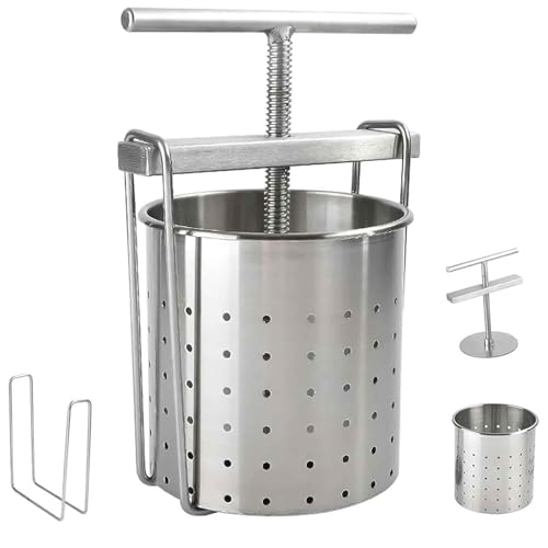 Pressa per frutta e vino, spremiagrumi in acciaio inox con cestello, utensile da cucina multiuso per disidratazione delle verdure, robusta pressa per riempire gnocchi