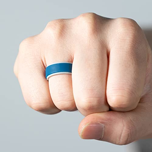 Zollen 7 Packs Breathable Mens Silicone Wedding Rings, Rubber Wedding Engagement Ring Bands For Men For Sports Workout, Size 10 #TOP4