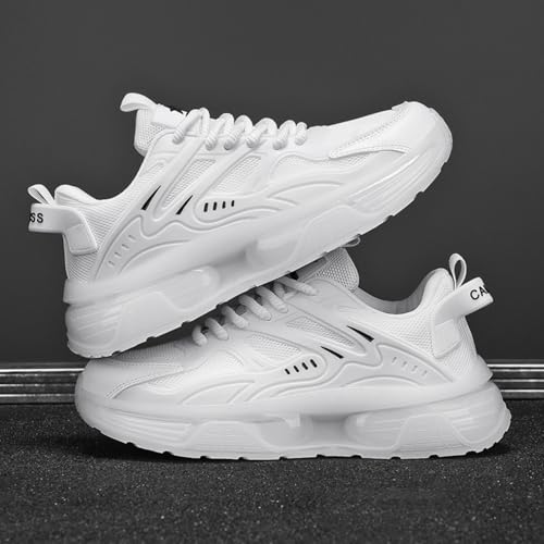 Image of Men's Chunky Sneakers: Mesh Breathable Upper, Air Cushion Sole, Sleek Structural Detailing-Trendy Casual Style for Daily Wear, Street Outfits & Urban Fashion Ensembles
