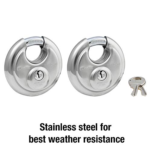 Master Lock 2-Pack Round Steel Padlocks with Shielded Shackle - 2 3/4in.W, Model Number 40T - Thumbnail 4