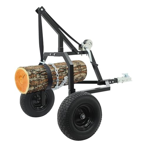 NOLANTI Remolque para Troncos, Capacidad de Carga 2000 lbs, Para Troncos hasta 24 pulgadas de Diámetro, Construcción de Acero y Hierro con Neumáticos de 16'', Remolque para Silvicultura y Construcción (Negro) miniatura 1