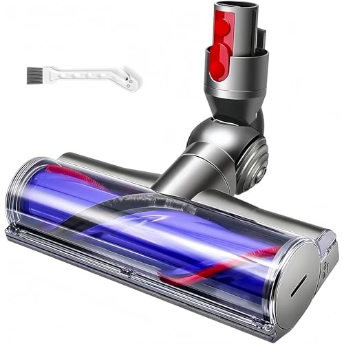 Turbobürste mit Direktantrieb für Dyson V7 V8 V10 V11 V15 Staubsauger Elektrische Bodendüse Zubehör Ersatzteil Motorhead Bürstenkopf für Teppich Hartboden Parkett & Tierhaare 180 Drehbar