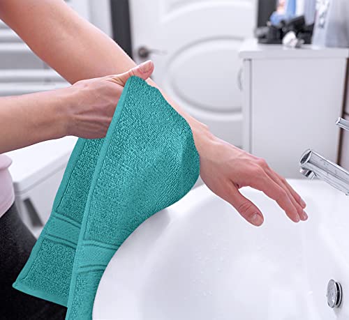 Image of Utopia Towels [6 Pack Premium Hand Towels Set, (16 x 28 inches) 100% Ring Spun Cotton, Ultra Soft and Highly Absorbent 600GSM Towels for Bathroom, Gym, Shower, Hotel, and Spa (Turquoise), UT0900