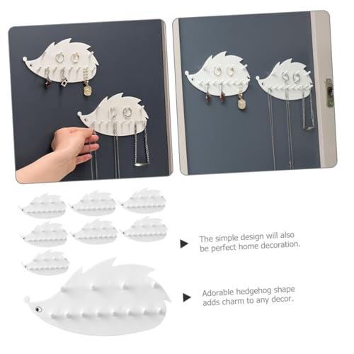 Gatuida Organisateur de Bijoux Mural Adhésif, Lot de 8, Plastique Blanc – vue 4