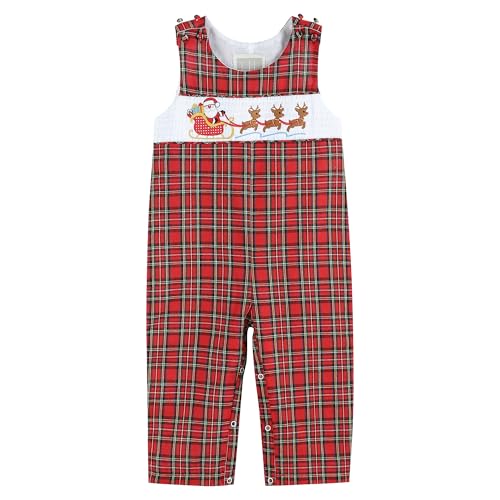 Boys Baby and Toddler Smocked Christmas Overalls