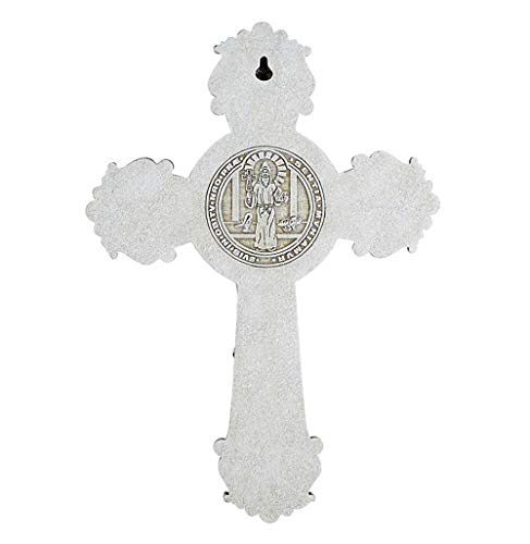 Alternative view of Needzo Saint Benedict Crucifix Stone Finish Wall Cross Catholic Home Decor, 10.5 Inch