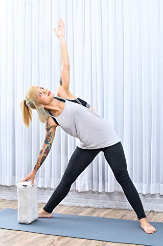 Leewadee Yoga Block Pilates Brick Eco-Friendly Organic and Natural, 14x7x5 inches, Kapok, Ecru