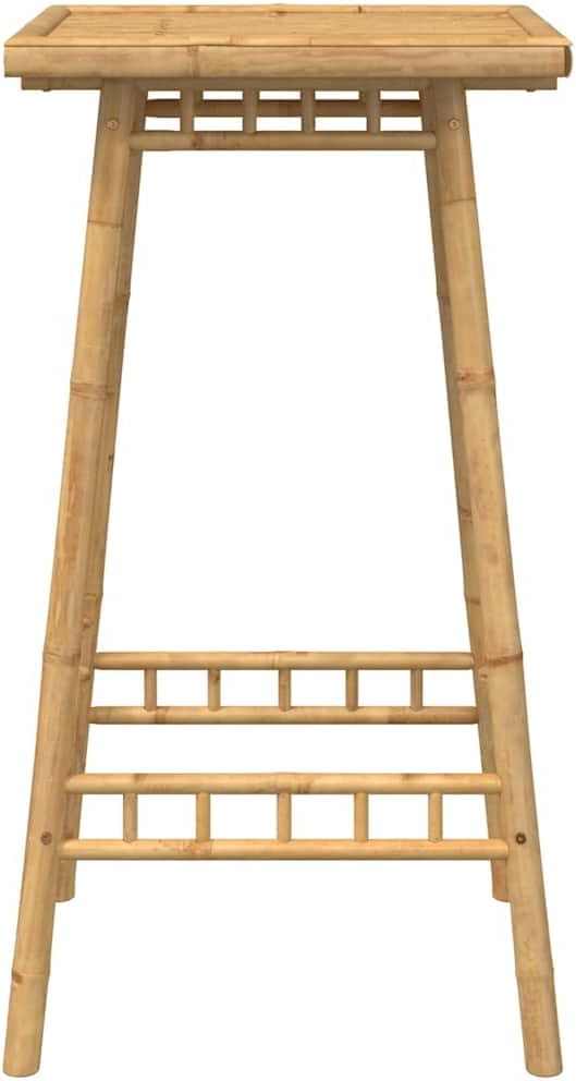 Outdoor Bamboo Bar Table, Patio Bar Height Square Table for Garden, Deck, Porch and Yard, 21.7 x 21.7 x 39.4 in,-349