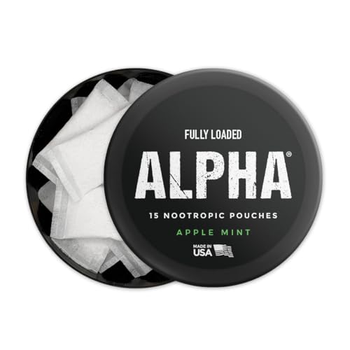 Image of Fully Loaded Alpha Nootropic Pouches (Apple Mint) - 5 Cans - 15 Pouches per can - Effective Nootropic Delivery, Nic Pouch Replacement - Faster Absorption, Alpha GPC, L-Tyrosine, GABA