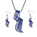 Kudiro Ms. - Set di collana con ciondolo multicolore in vetro, stile antico, realizzato a mano, con coltello a spirale, colore: Blu scuro