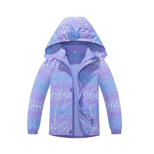 Boys Fashion Gradient Shell Jackets Kids Zip up Outdoor Rain Jacket Teen Girls Cute Light Waterproof Hooded Windbreaker