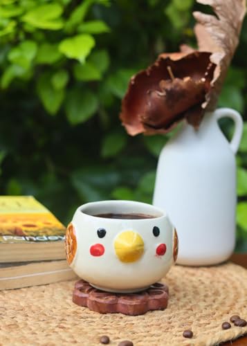 Image of Weaving Home Birdie Ceramic Coffee Mug with Handle - Microwave and Dishwasher Safe