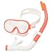 リーフツアラー シュノーケリング シュノーケル マスク 子供用 2点セット シリコーン製 4-9才 ホワイトネオンコーラル RC0205
