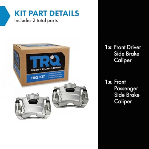 Image of TRQ Front Brake Caliper Set Zinc Coated Brackets Compatible with 2011-2015 Chevrolet Cruze 2016 Cruze Limited 2012-2017 Sonic