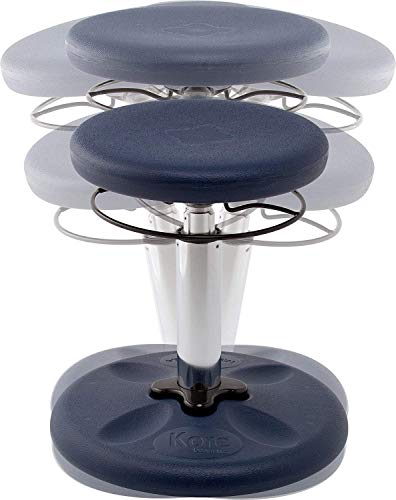 Image of Kore Kids Adjustable Wobble Stool, Ages 6-11, 14-19in Tall, Dark Blue | Flexible seating for classroom and home boosts focus, improves posture and channels energy; anti-tip base; Made in USA