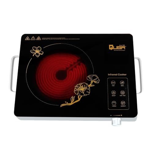 Image of Quba Infrared Induction Cooktop with timer function 2200w With Cooking Grill Radiant Cooktop (Black, Touch Panel)