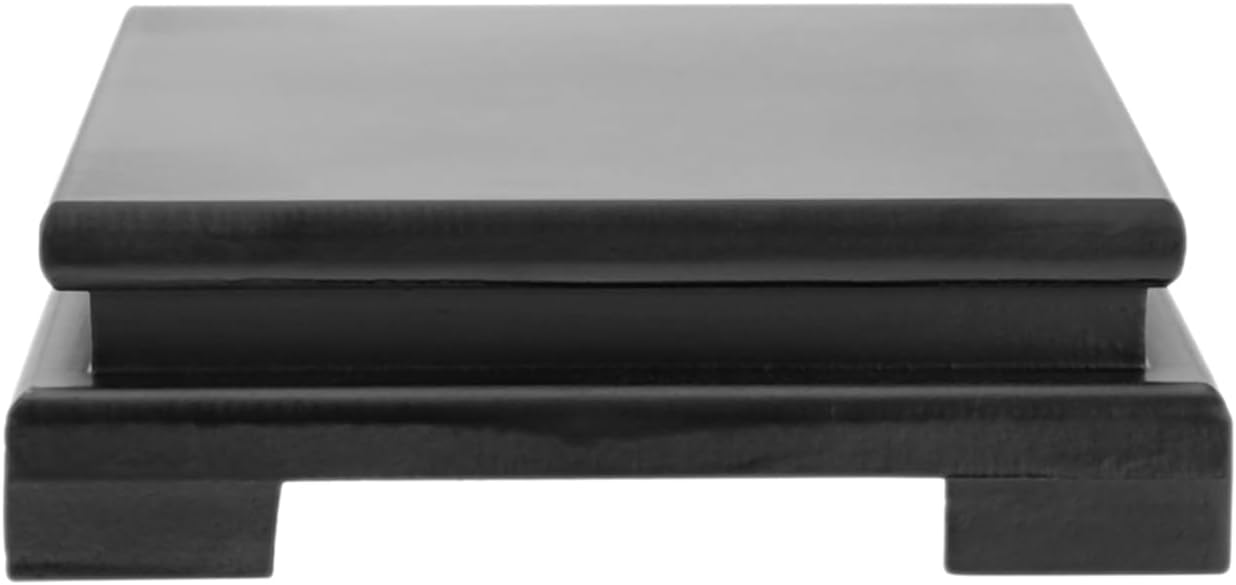 Cabilock Wooden Display Stand - 9.5 inch Square Wood Display Base Square Vase Riser Farmhouse Riser Decorative Pedestal Stand for Buddha Statue Jewelry Figurine Risers Plant Stand Flower Pot