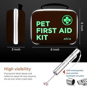 Arca High Visibility First Aid Kit for Cats  Dogs  108 Pcs with Thermometer Emergency Card  Handbook  Cucciolini Doodles Arca high visibility first aid kit for cats  dogs  108 pcs with thermometer emergency card  handbook   cucciolini doodles