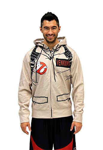 Ghostbusters Venkman Ghoul Hunter Fleece Zip Hoodie and Backpack (2X) Khaki