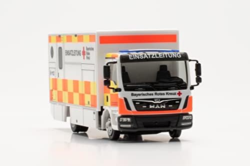 herpa 097291 MAN TGL Box Truck BRK Nuremberg, on a Scale of 1 : 87, Plastic Miniature, Made in Germany, Model Building, Collectors Edition, Multicolour
