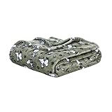 Berkshire Blanket Peanuts® VelvetLoft® Cute Character Snoopy Plush Blanket,Loden Green,Full/Queen 90 in x 90 in (Official Peanuts® Product)