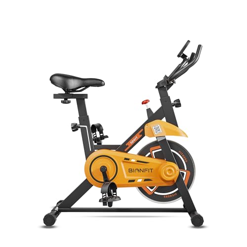 BIONFIT Gym Cycle for Home | Exercise Bike with 7 Kg Flywheel, Max Weight: 120 Kg | LED Display, Adjustable Resistance, Silent Belt Drive | Spin Bike Machine for Cardio Fitness & Weight Loss