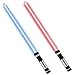 Y&Z Allumez l'épée de Sabre, des bâtons Lumineux à LED de 2 en 1, 2 Sabres de lumière télescopique, avec Son de Bataille et 7 Couleurs changent, Cadeau de Jouet Lightsaber Pliable