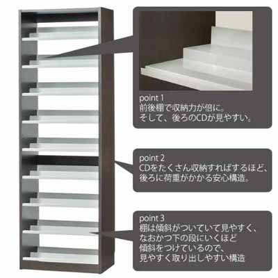 Amazon | 963枚収納 コレクターのためのCDラック 収納力2倍の前後棚