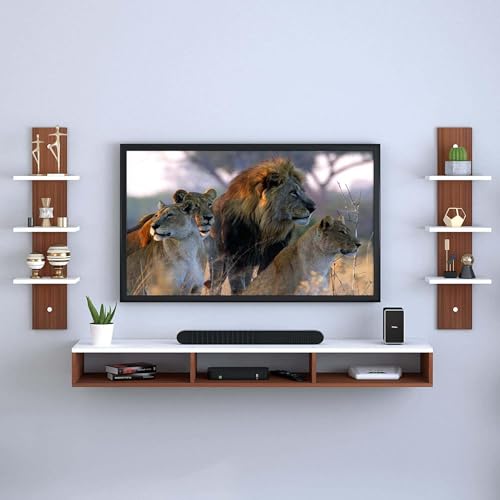 SPYDER CRAFT (SP04 Matte Finish Harries Mini Engineered Wood Wall Mount TV Entertainment Unit, TV Up to 43 Inches for Bedroom Living Room, Color: Brown & White || Assembly-DIY (Do-It-Yourself) SPYDER CRAFT (SP04 Matte Finish Harries Mini Engineered Wood Wall Mount TV Entertainment Unit, TV Up to 43 Inches for Bedroom Living Room, Color: Brown & White || Assembly-DIY (Do-It-Yourself)
