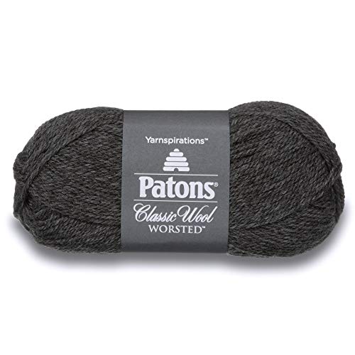 Patons Classic Wool Yarn, Dark Grey Mix...