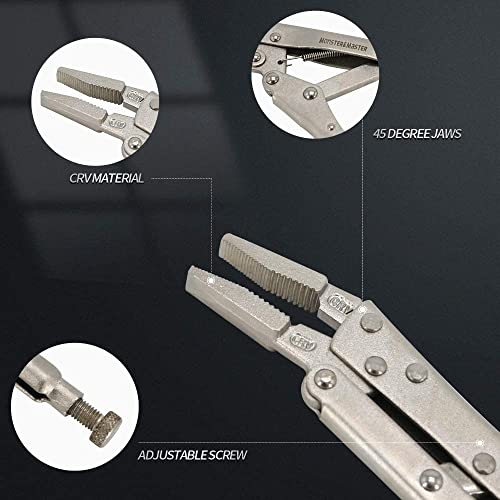 Monster&Master Long Nose Vise Grip Locking Pliers Set 12 Inch, Extended Long Handle Vice Grip Pliers, Straight/45 Degree/80 Degree Angle Pliers For Narrow Space, 3 Piece Set #TOP2