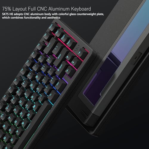 Image of Womier SK75 TMR /HE Keyboard Gaming 75% Hall Effec, Wireless Mechanical Keyboard Rapid Trigger Custom Magnetic Switch Keyboards with 8000 Hz Hot Swap, BT /2.4G /USB-C with Mac Windows Linux (Aluminum)