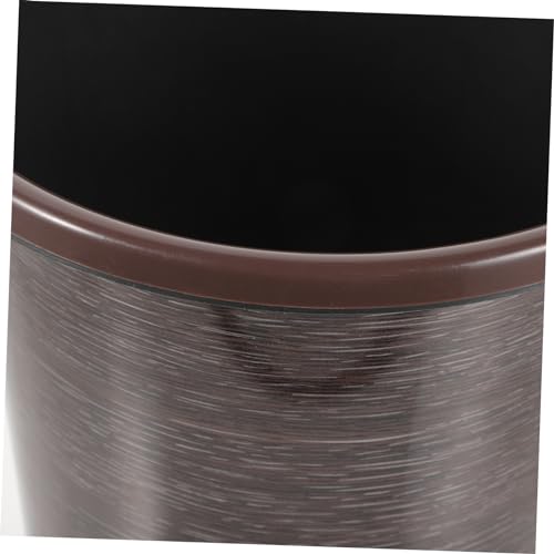 Caneca de basura rectangular de plástico con diseño madera 13 galones miniatura 6