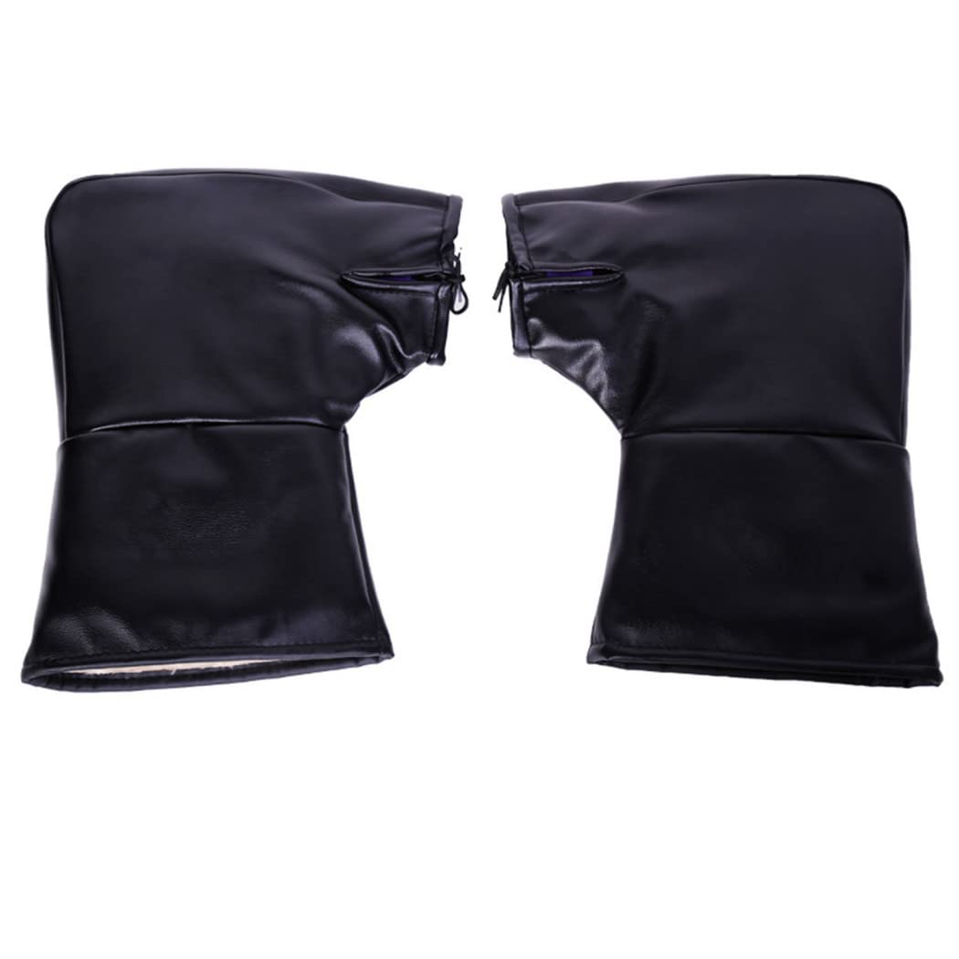 ZLZNX Guantes de Moto Manoplas Manillar de Motocicleta Forrados de Felpa a Prueba de Frío a Prueba de Viento Manguitos Térmicos Gruesos de Invierno