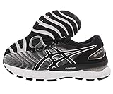 ASICS Women's Gel-Nimbus 22 Running Shoes, 8, White/Black