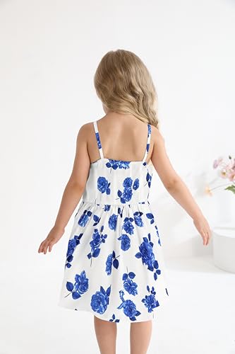 Baby Girls Floral Suspender Dress & Long-Sleeved Toddler Girl's Lovely Denim Jacket Outfit Cardigan Set4