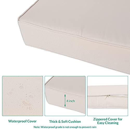 Vivijason Outdoor Wicker Rocking Chair, Patio Rattan Rocker Chair With Cushions & Steel Frame, All-Weather Rocking Lawn Wicker Furniture For Garden Backyard Porch (Beige) #TOP3