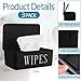 Singhoow 3 Pack Baby Wipes Dispenser Holder Wipe Container for Bathroom with Lid Toilet Tissue Paper Storage Refillable Box for Home Office Cars(Small,Black)