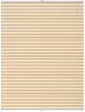 Plissee auf Maß für alle Fenster Montage Glasleiste Blickdicht mit Spannschuh Sonnenschutzrollo Beige Breite: 71-80 cm, Höhe: 101-150 cm