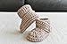 A pair of 100% Cotton Baby Booties, Handmade, Crochet Crib shoes, Newborn size - 0-3month (Coffee)