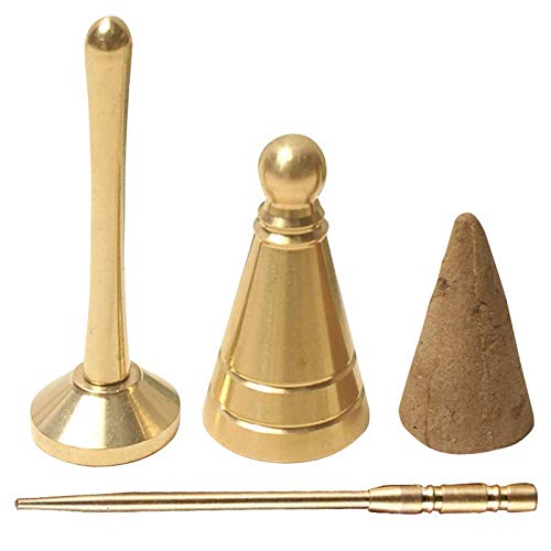 sleeri 3PCs/Set Backflow Incense Cone Making Tool, Cone Incense Mold, Incense Press, Brass Needle - DIY Backflow Incense Cone Making Kit, Backflow Incense Cone Mold/Mould, DIY Tower Incense - Thumbnail 2