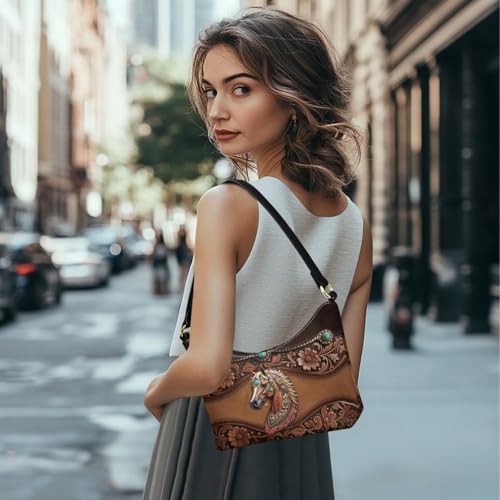 Image of Handbag for Women Leather Underam Shoulder Bag with Zipper Fashion Work Purse Waterproof Travel Wallet