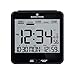 MARATHON Atomic Desk Clock, Black - Easy-to-Read 5.2” Display with Calendar + Heat & Comfort Index - Includes Alarm with Snooze & Backlight