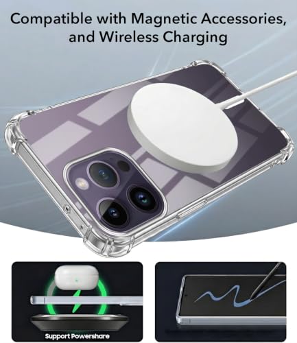 Image of Jkobi Shockproof Crystal-Clear Back Cover for Apple iPhone 14 Pro Max (Magsafe Wireless Support | Drop & Camera Protection | Hard Polycarbonate)